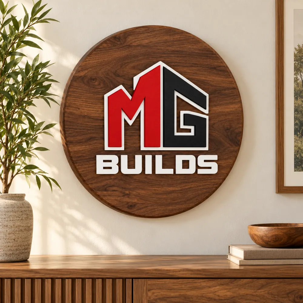 Hybrid Round Wood Logo Plaque, photo 2